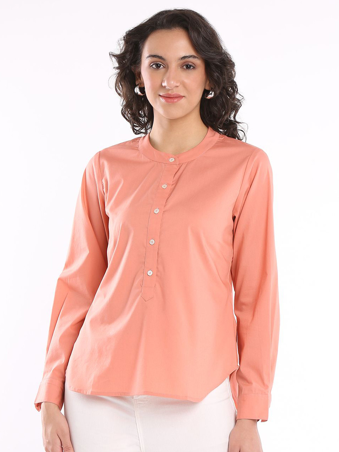 Gazillion Women Solid Contemporary Solid Cotton Casual Shirt
