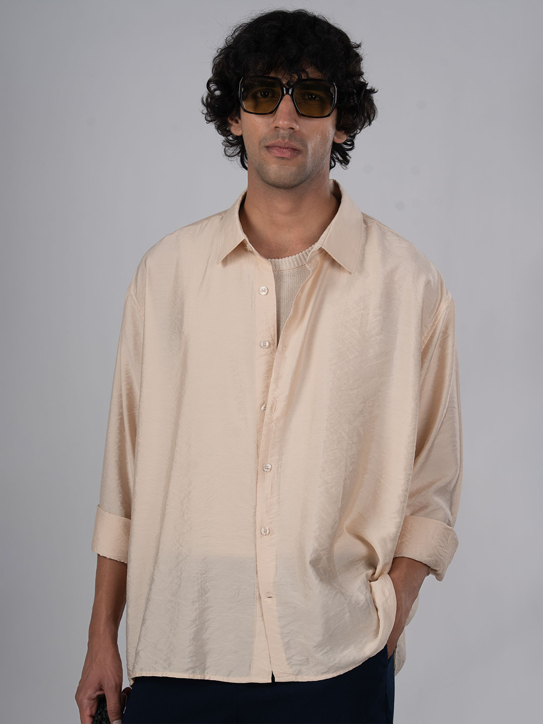 Tailoraedge Relaxed Spread Collar Wrinkle Free Relaxed Fit Shirt
