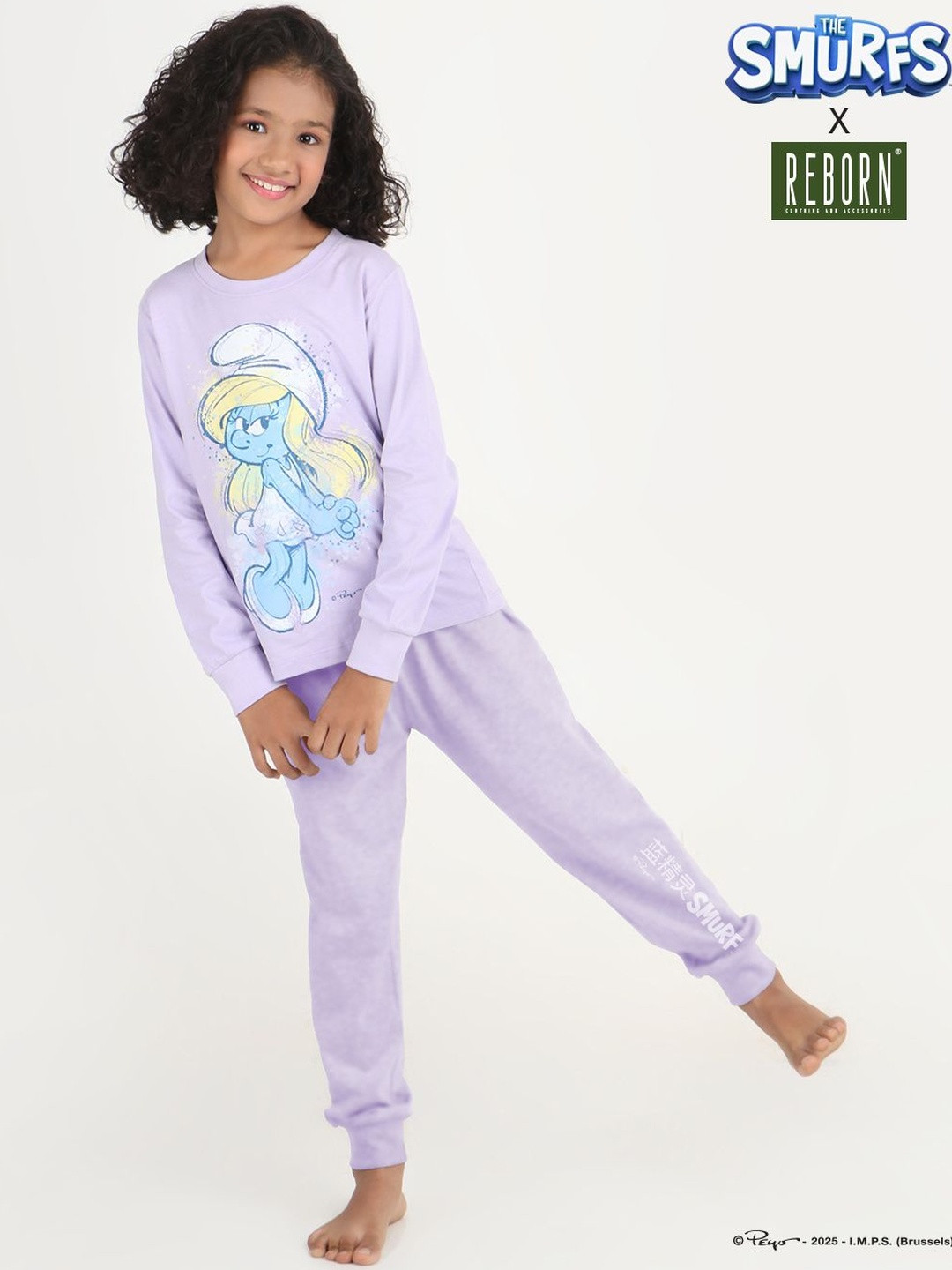 REBORN Girls Pack of 2 Printed Sleepsuit