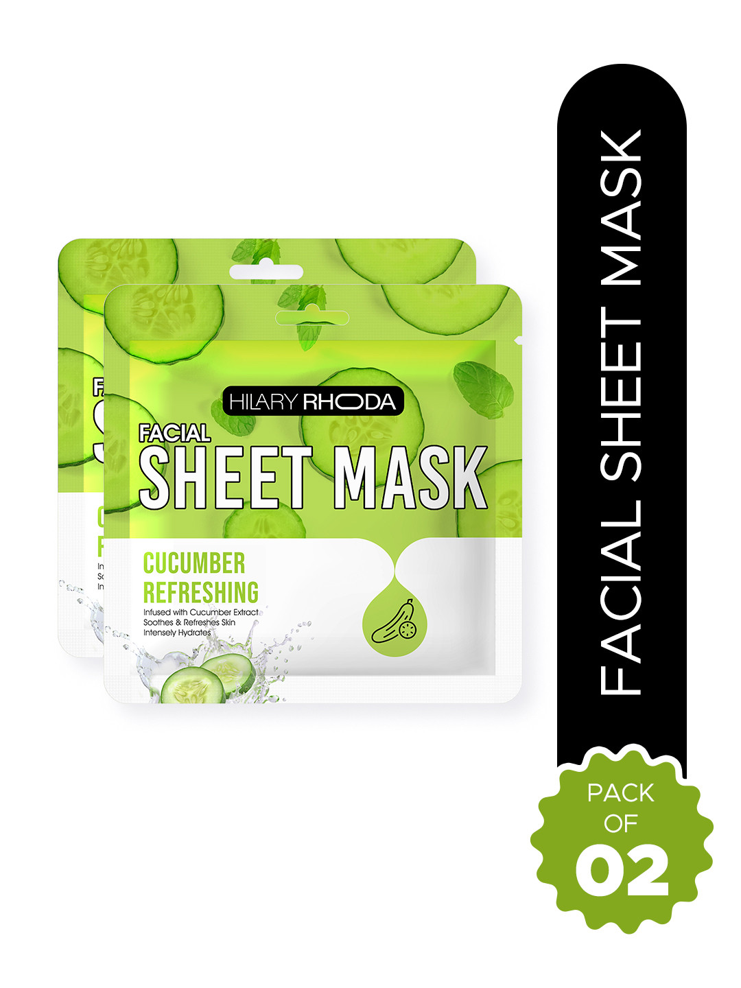 Hilary Rhoda Set Of 2 Cucumber Refreshing Sheet Mask- 20 g Each