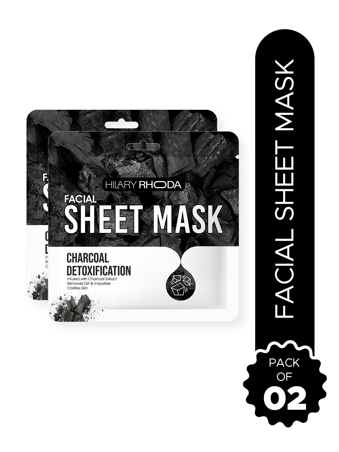 Hilary Rhoda Set Of 2 Charcoal Detoxification Sheet Mask- 20 g Each