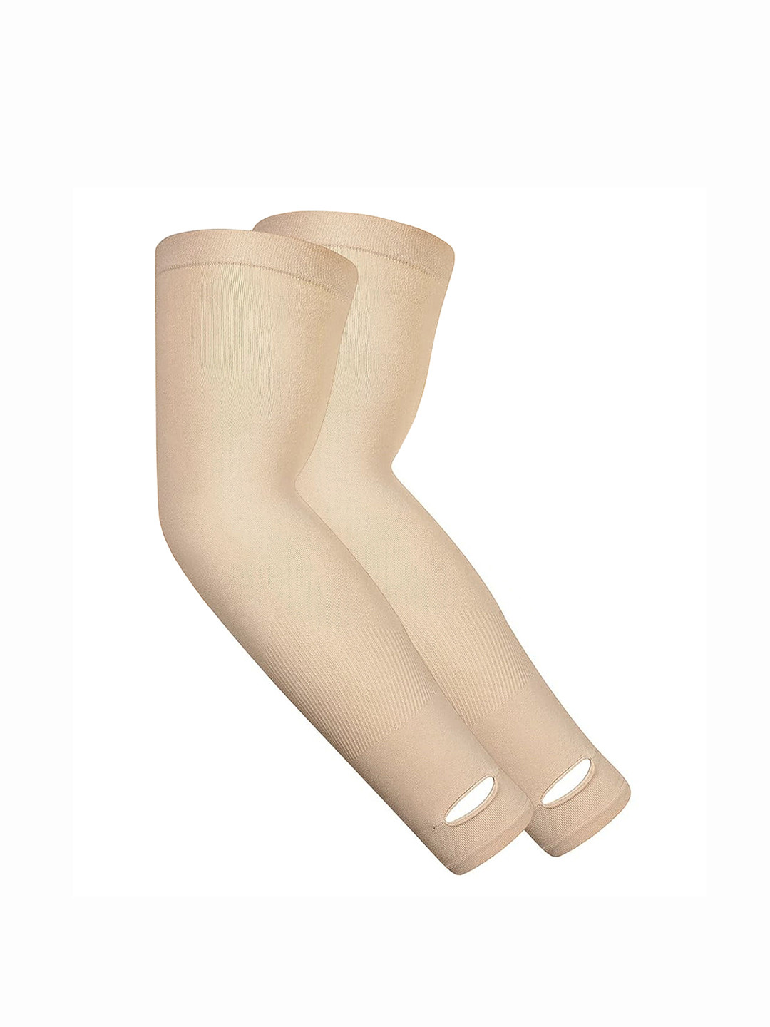 Trendmalls Unisex Striped UV/Sun Protection Strecheble Full Arm Fingerless Gloves