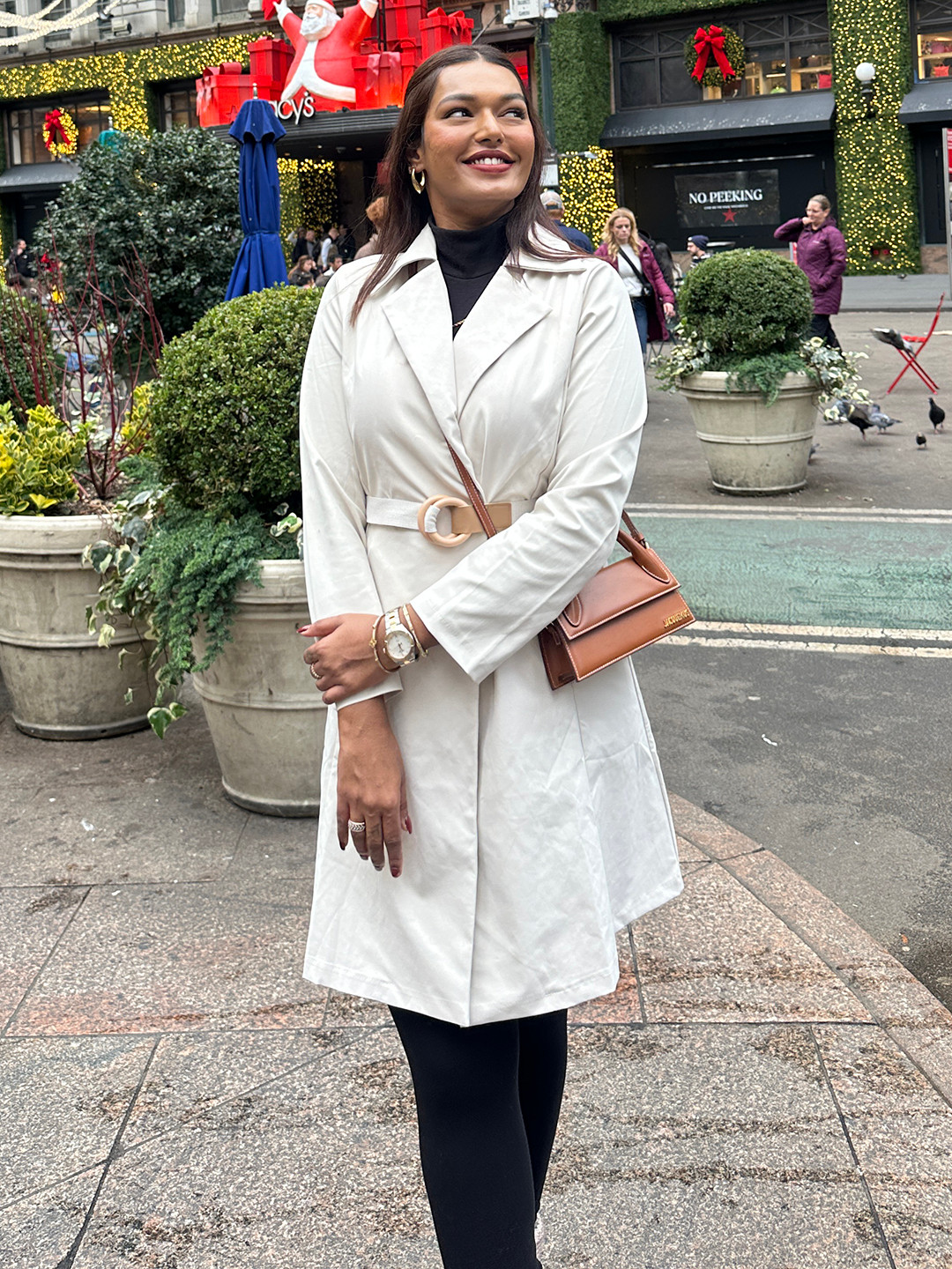 Miss Mosa By Akanksha  Women Beige Dibella Luxury Trenchcoats