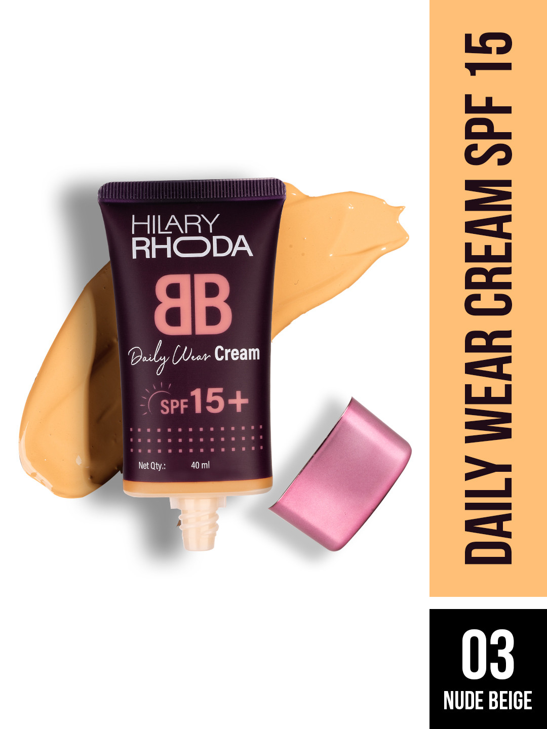 Hilary Rhoda BB Cream With SPF 15 Hides Blemishes & Pigmentation - 40 ml Nude Beige 3