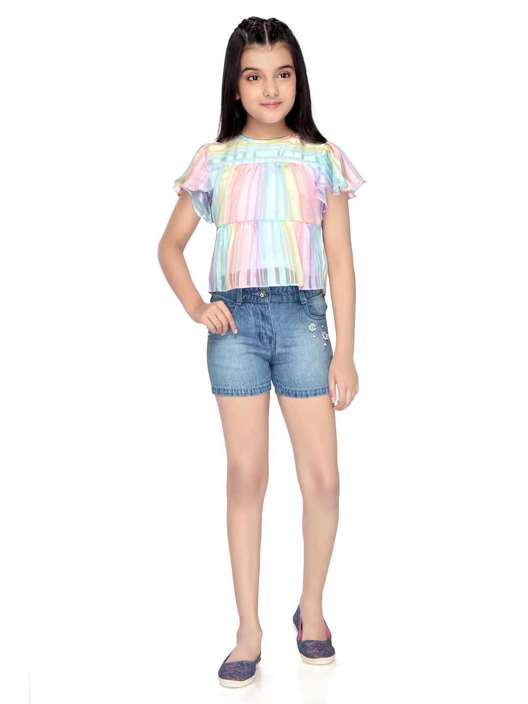 Tiny Girl Girls Striped Top With Shorts