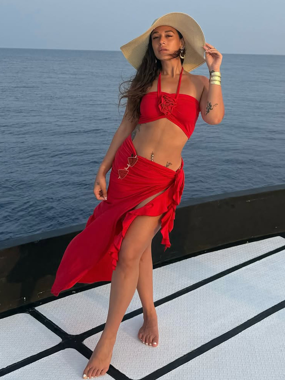 Miss Mosa By Akanksha  Mayne Summer Holiday Resort Wear Co-Ords