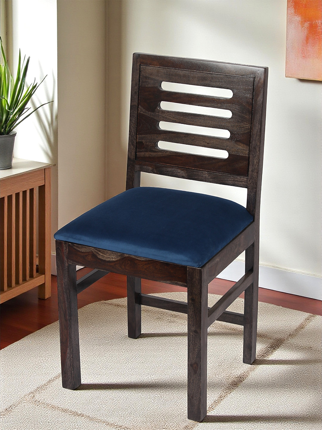 Ikiriya Sheesham Wood Accent Dining Chair In Dark Mahagony Finish