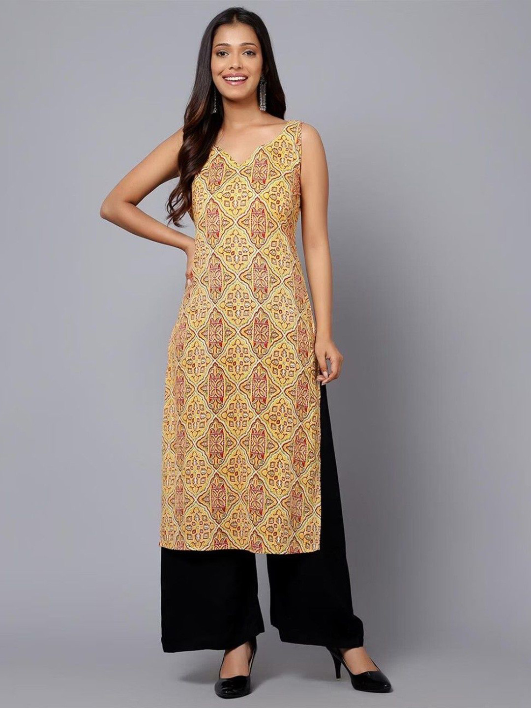 Jesani creation Women Ethnic Motifs Printed V-Neck Kurta