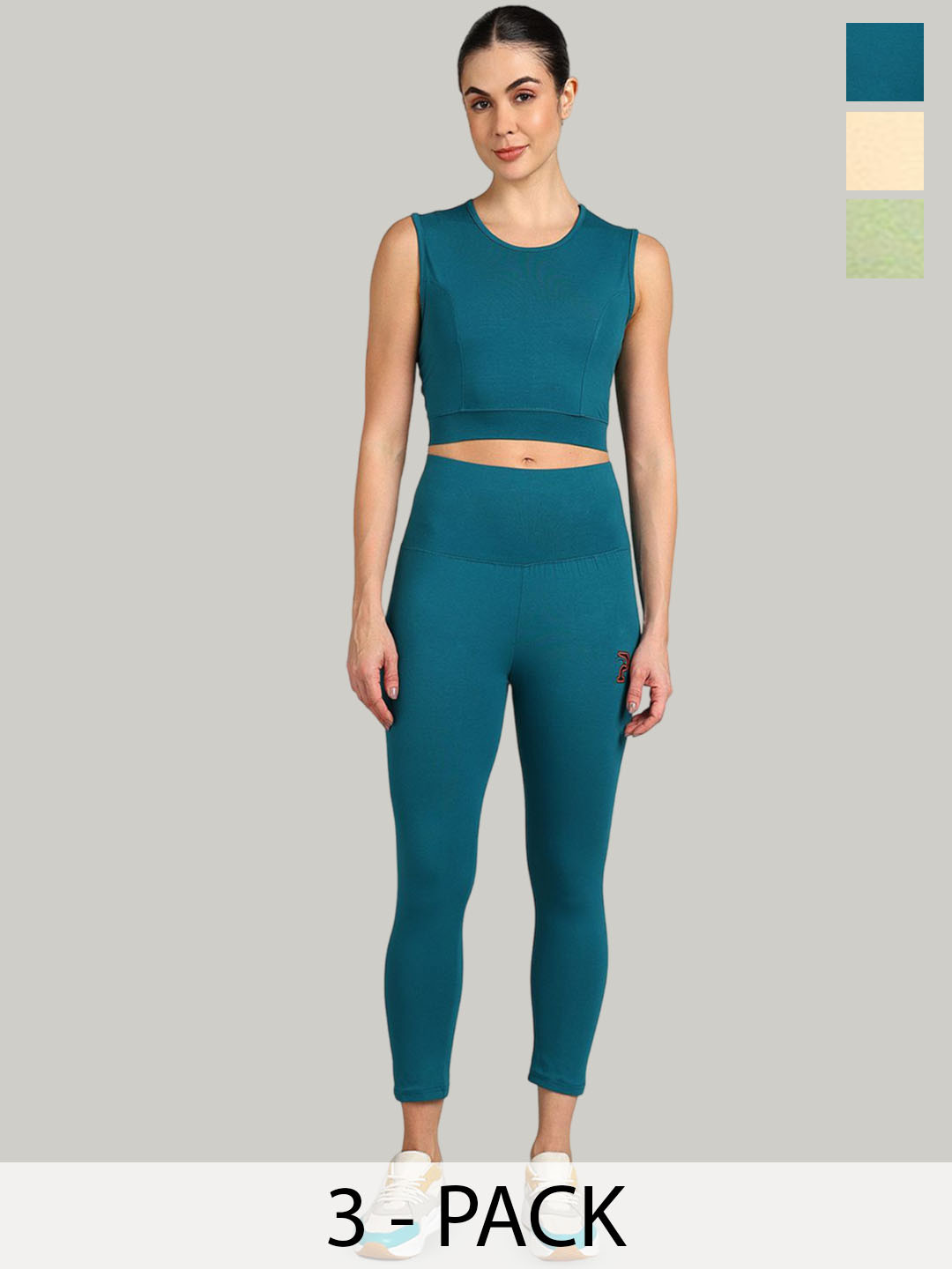 PAAVKI Pack Of 3 Sports Top With Trousers