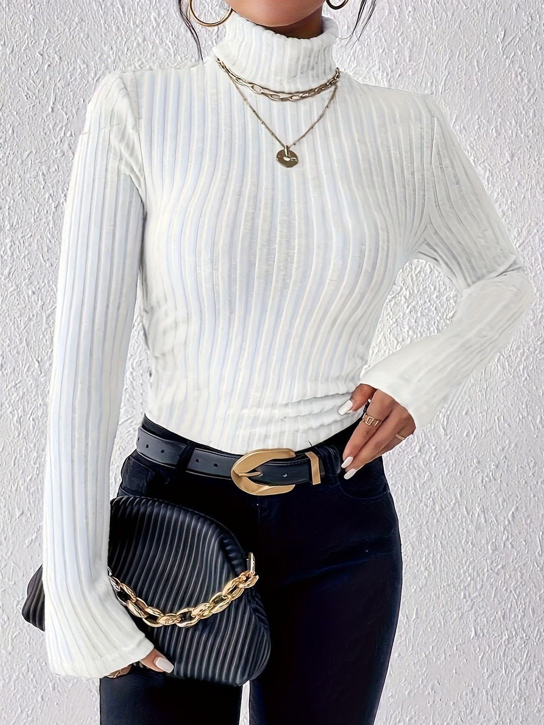 StyleCast Women Solid Ribbed Regular Top