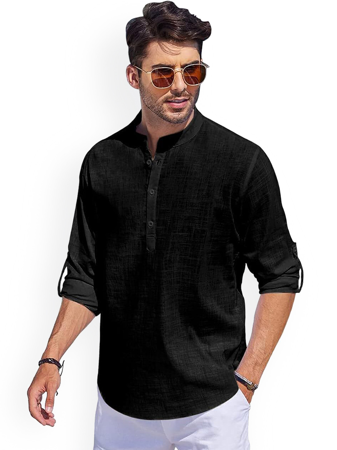 EdinWolf Men V-Neck Straight Kurta
