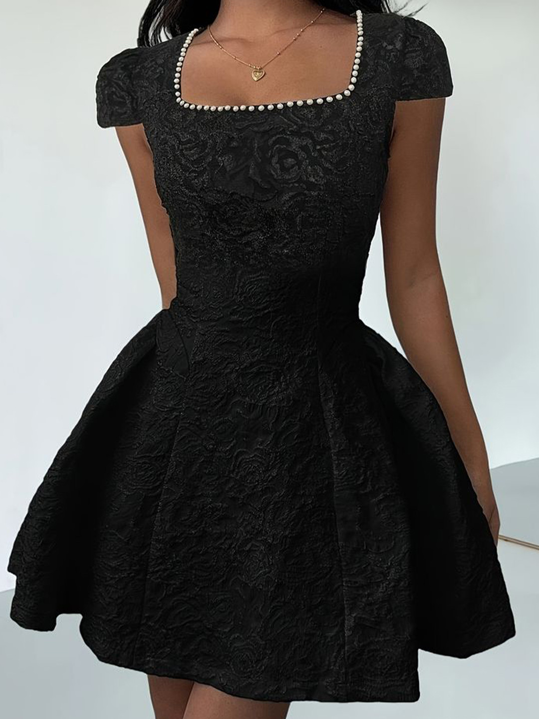 LULU & SKY Women Floral Self Design Mini Dress