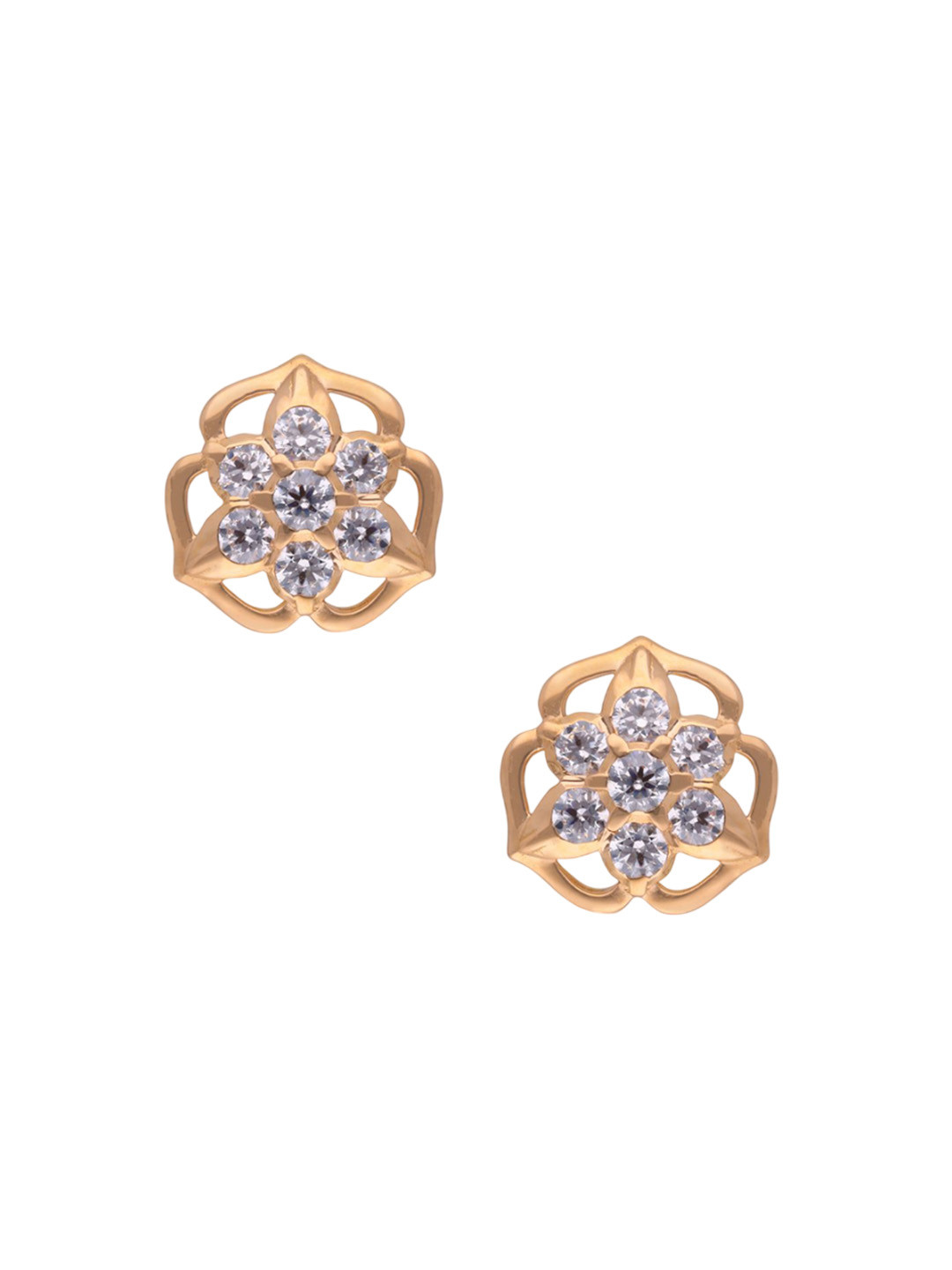 C KRISHNIAH CHETTY JEWELLERS PVT LTD 22Kt Gold Stone Studded Stud Earrings - 4.98 g