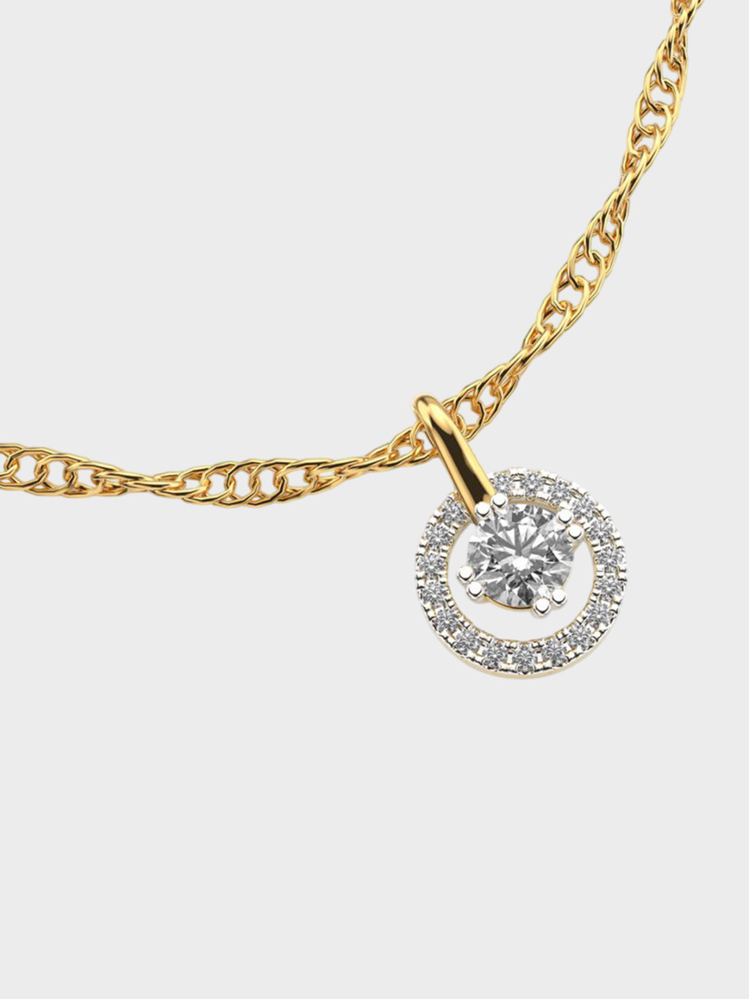 Jewelbox Women 18Kt Gold Eternal Glow Design Pendant With 0.54 Carat Diamond - 0.76g