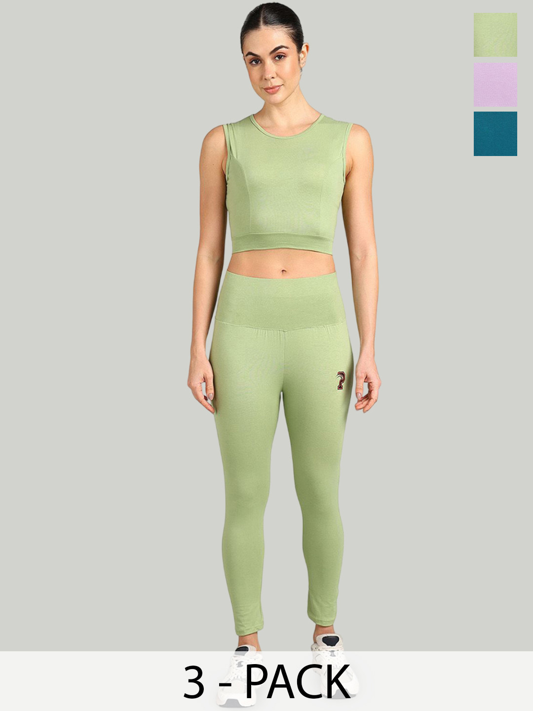 PAAVKI Pack Of 3 Sports Top With Trousers