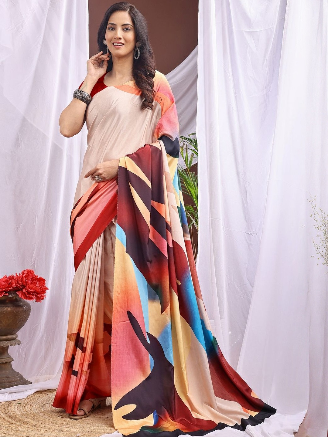 SHIVAM FABRICS Pure Crepe Saree