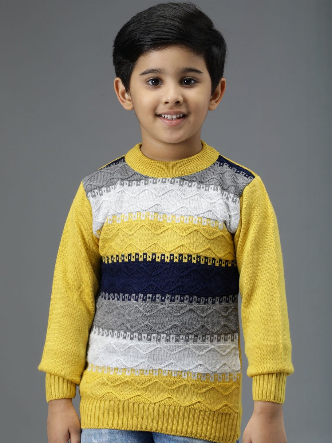 Anixa Boys Pack of 2 Printed Crew Neck Winter Sweater