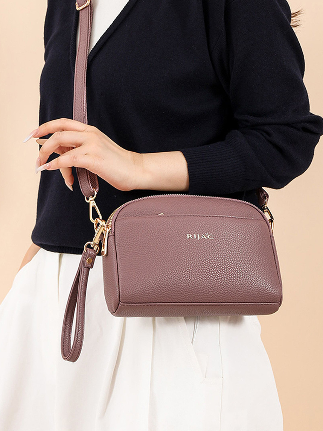 RIJAC Women Zeru Textured Crossbody Sling Bag