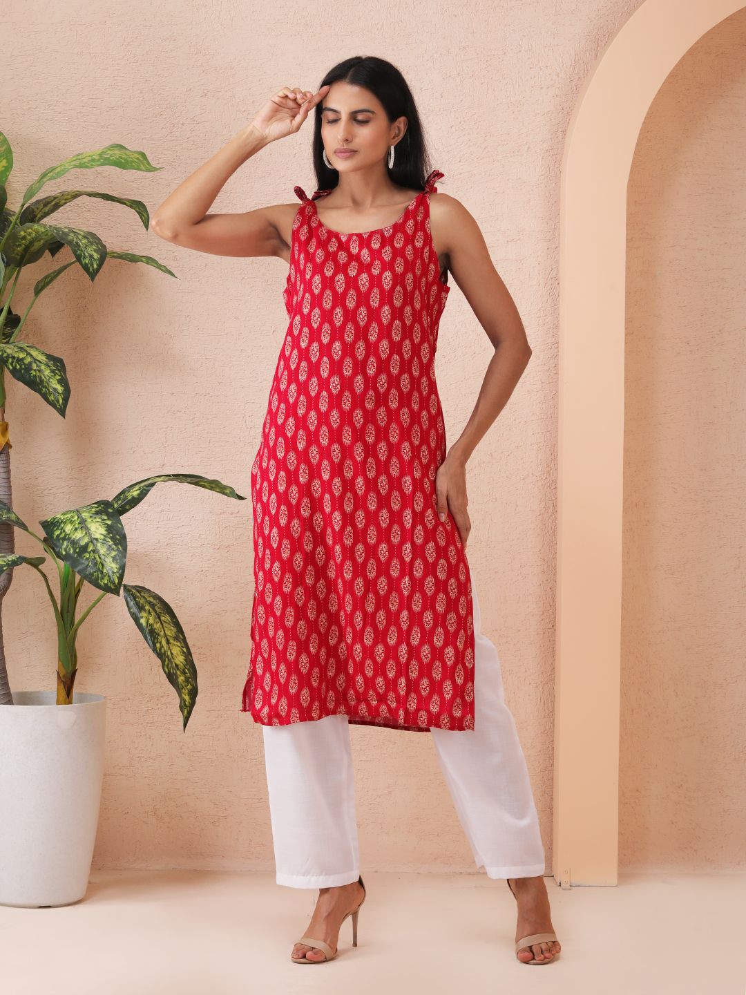 Sold For Style Women Ethnic Motifs Printed Daily Cotton Straight Kurta