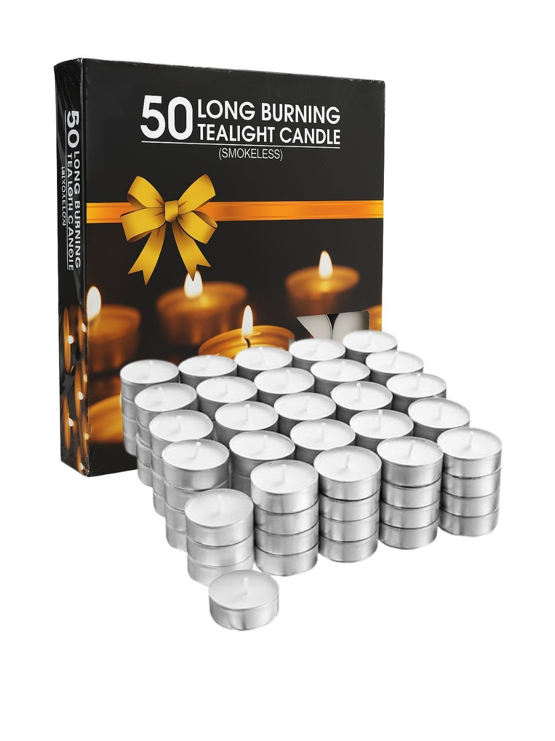Tiny Shiny Pack of 50 Tealight Wax Candle
