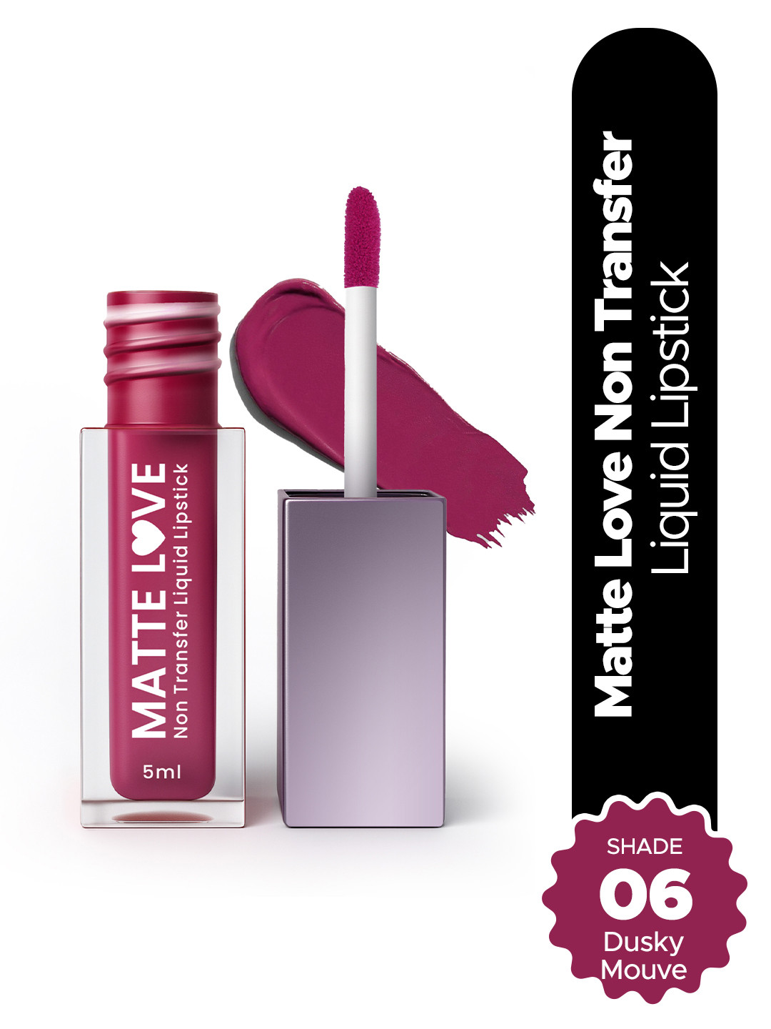 Hilary Rhoda Matte Love Non-Transfer Water-Proof Liquid Lipstick - 5ml - Dusky Mouve 06