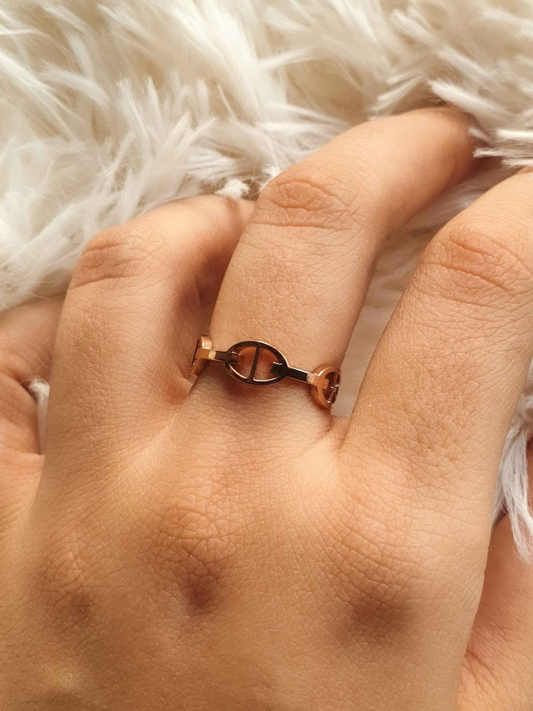 LOLO LePA Women Women Rose Gold Plated Link Finger Ring