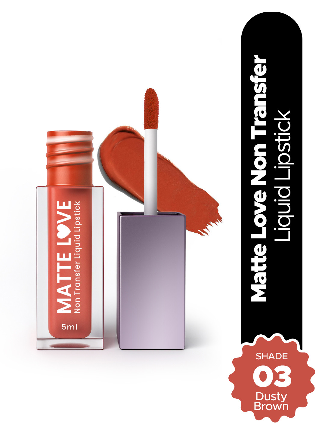 Hilary Rhoda Matte Love Non-Transfer Water-Proof Liquid Lipstick - 5ml - Dusty Brown 03