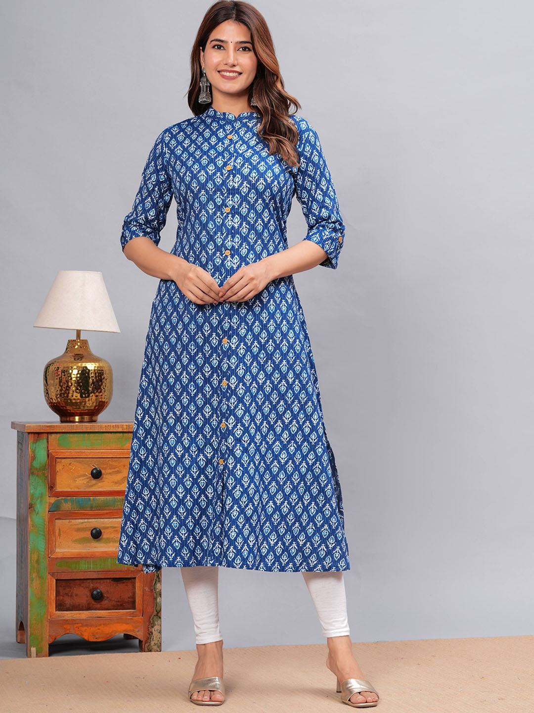 JAIPURI COLLECTION Women Floral Printed Screen Print Daily Cotton A-Line Kurta