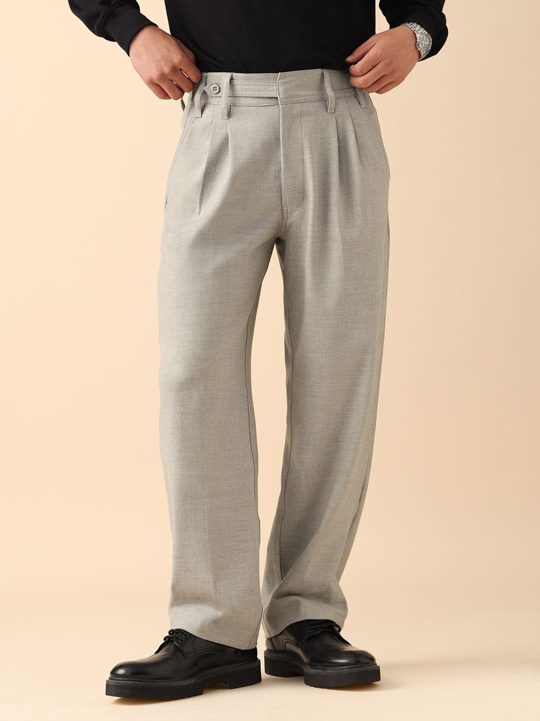 The Souled Store Korean Pants Latte