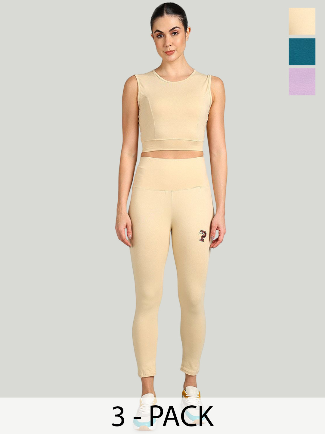 PAAVKI Pack Of 3 Sports Top With Trousers