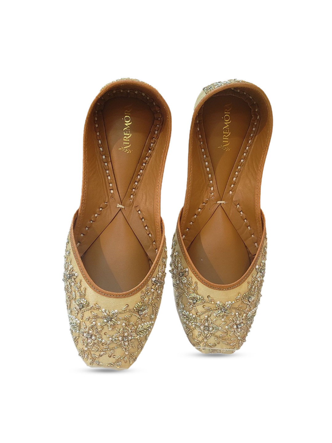 Airemora Women Embellished Mojaris with Embroidered Flats