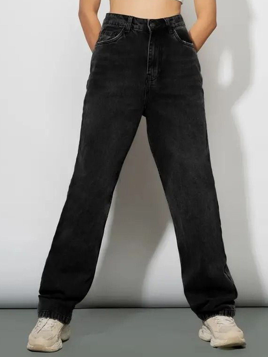 VK FASHION  Women Cotton Jean Wide Leg High-Rise Stretchable Jeans