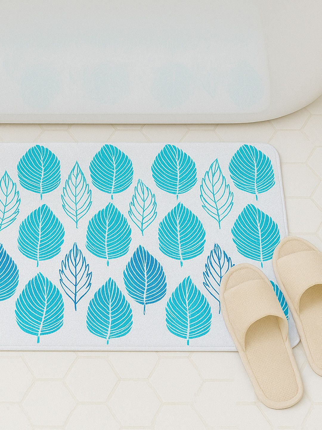 Cortina White Printed Diatomite Bath Mat