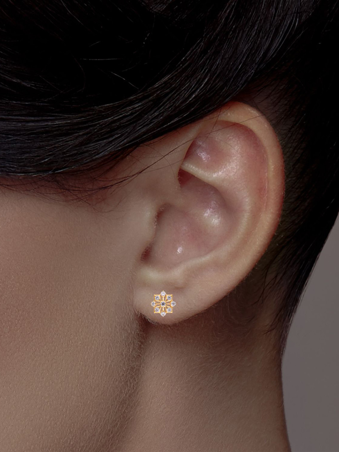 C KRISHNIAH CHETTY JEWELLERS PVT LTD Women 22Kt Gold Stone Studded Stud Earrings - 4.71 g