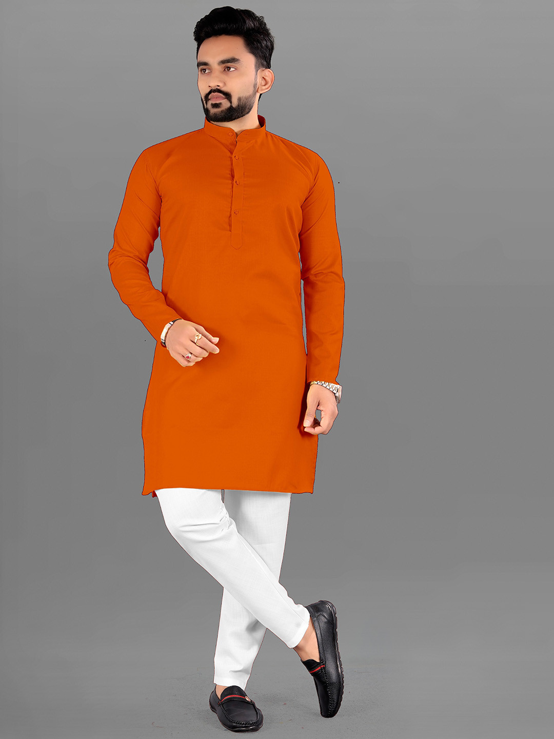bhakharcreation Band Collar Straight Kurta