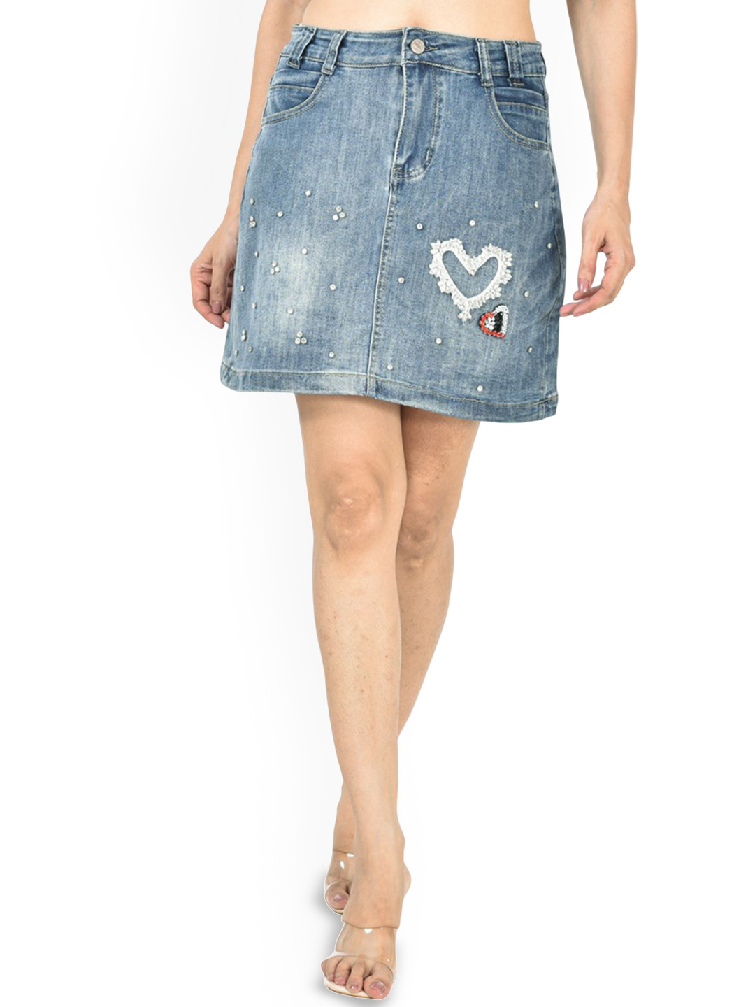 ADC SHEMONA Heart Cut-Work Mini Skirt