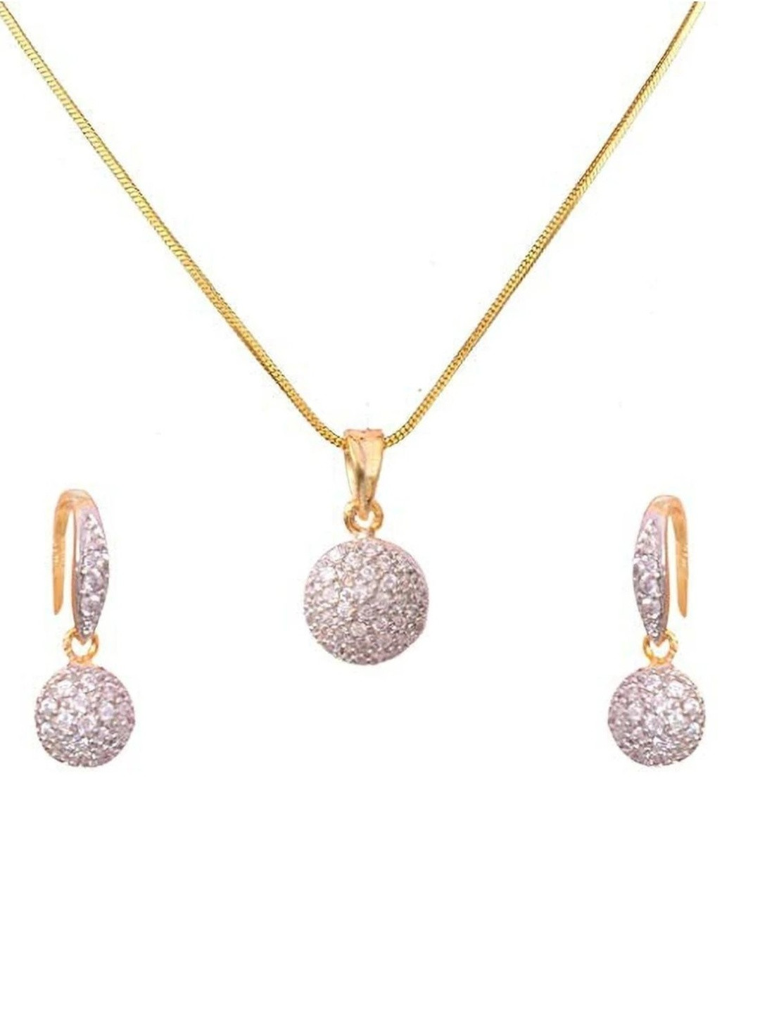 Konasa Artificial Stones Studded Mangalsutra With Earrings