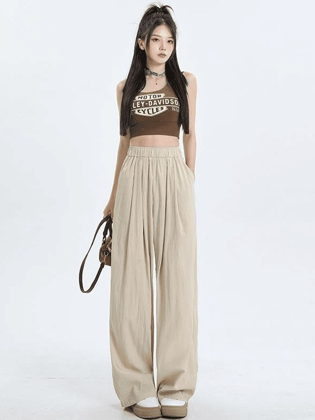 HERE&NOW Women Front Pleated Trousers
