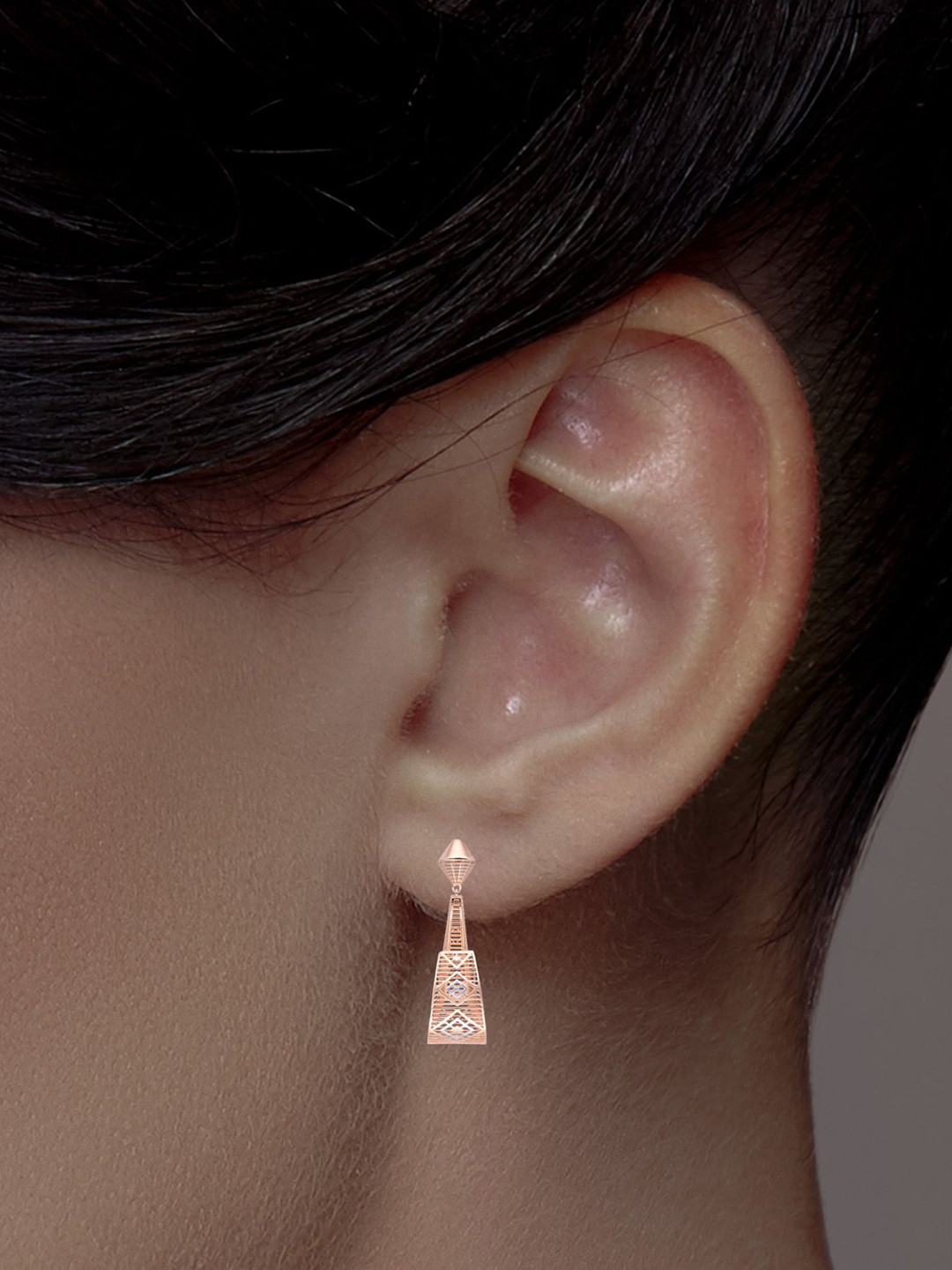 C KRISHNIAH CHETTY JEWELLERS PVT LTD Women 18KT Gold Filigree Drop Earrings - 8.13 g