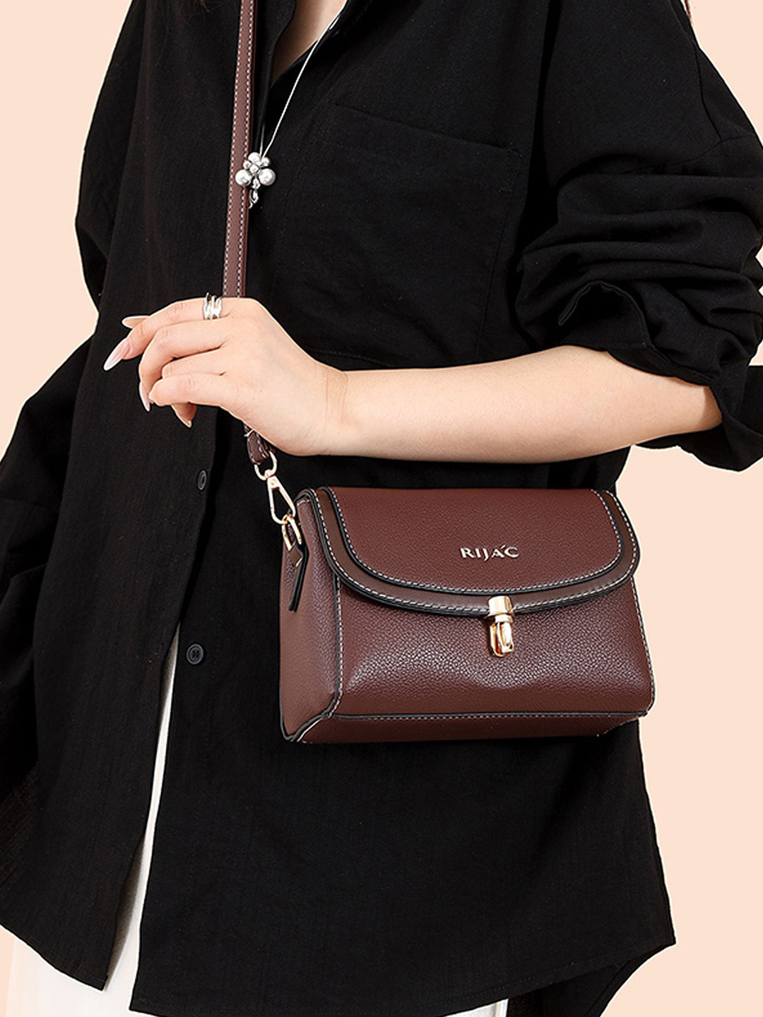 RIJAC Women Brown Flaire Sling Bag