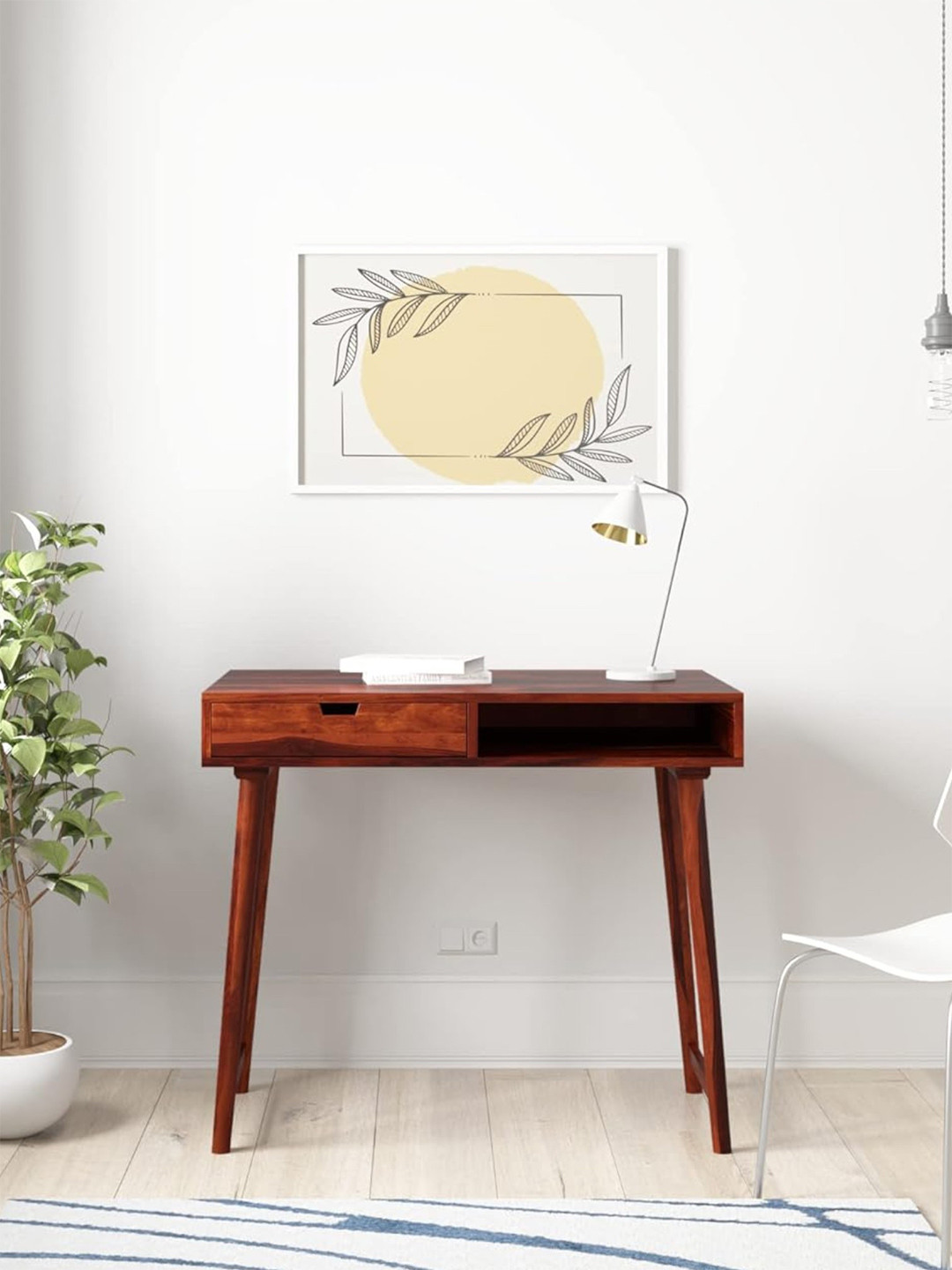 Ikiriya Sheesham Wood Study Computer Table (Honey Finish)