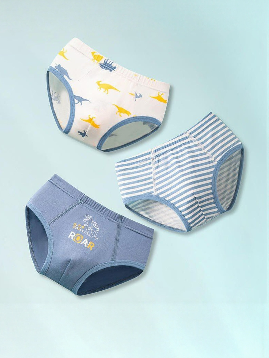 ASJAR Boys Pack Of 3 Assorted Cross Short Cotton Briefs