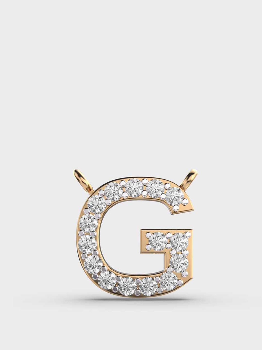 Jewelbox Women 14Kt Gold Initial G Design Pendant With 0.28 Carat Diamond - 0.59g