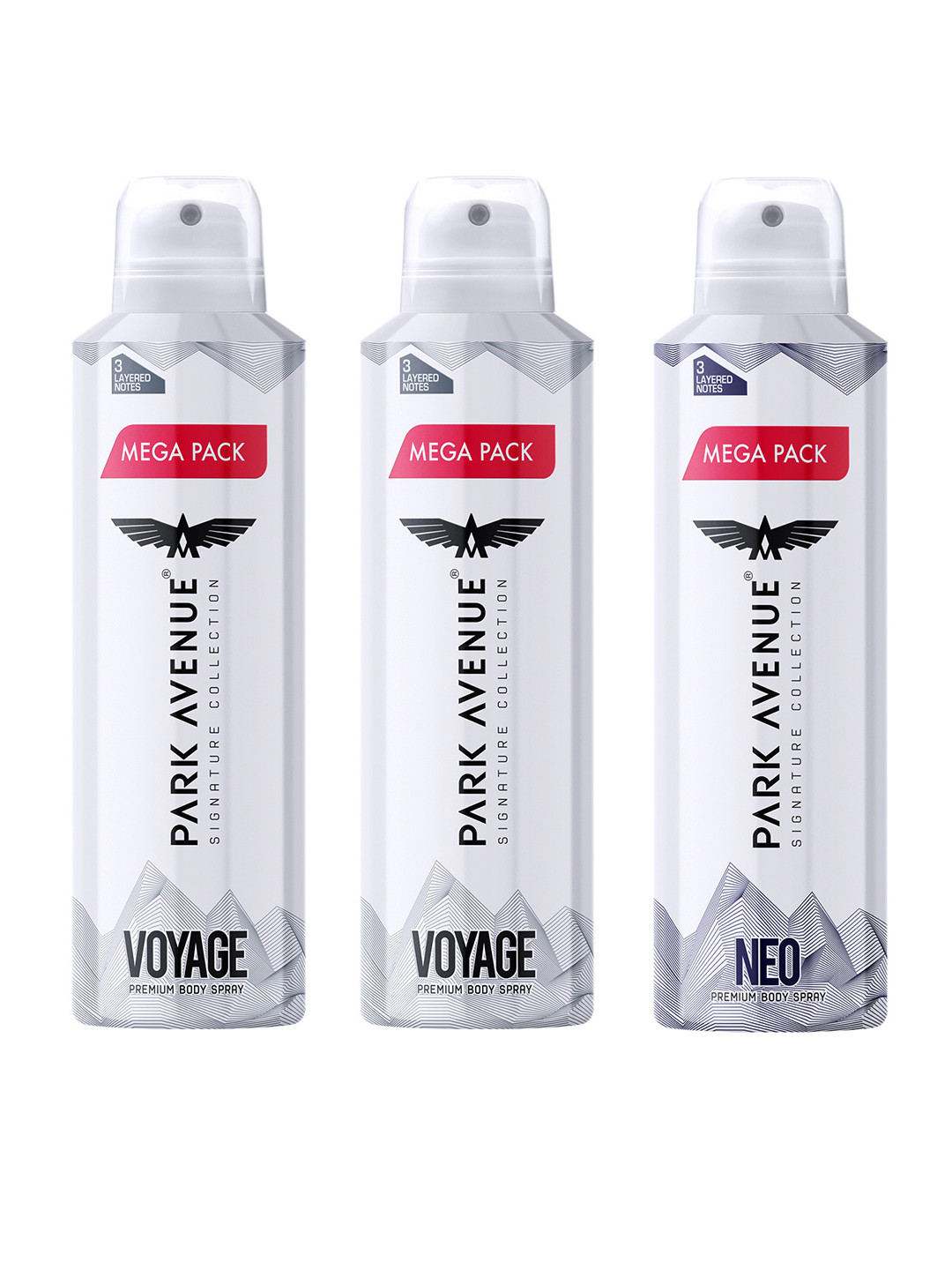 Park Avenue Men 3Pcs Signature Collection Perfume Spray 156g each - Voyage + Neo