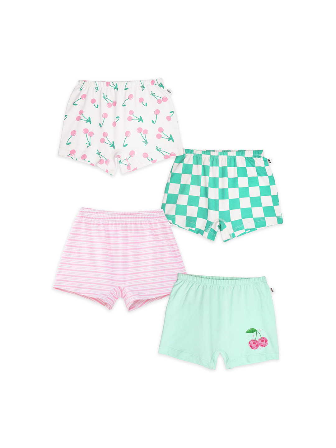 You Got Plan B Girls Pack of 4 Printed Pure Cotton Anti Microbial Boxer Briefs