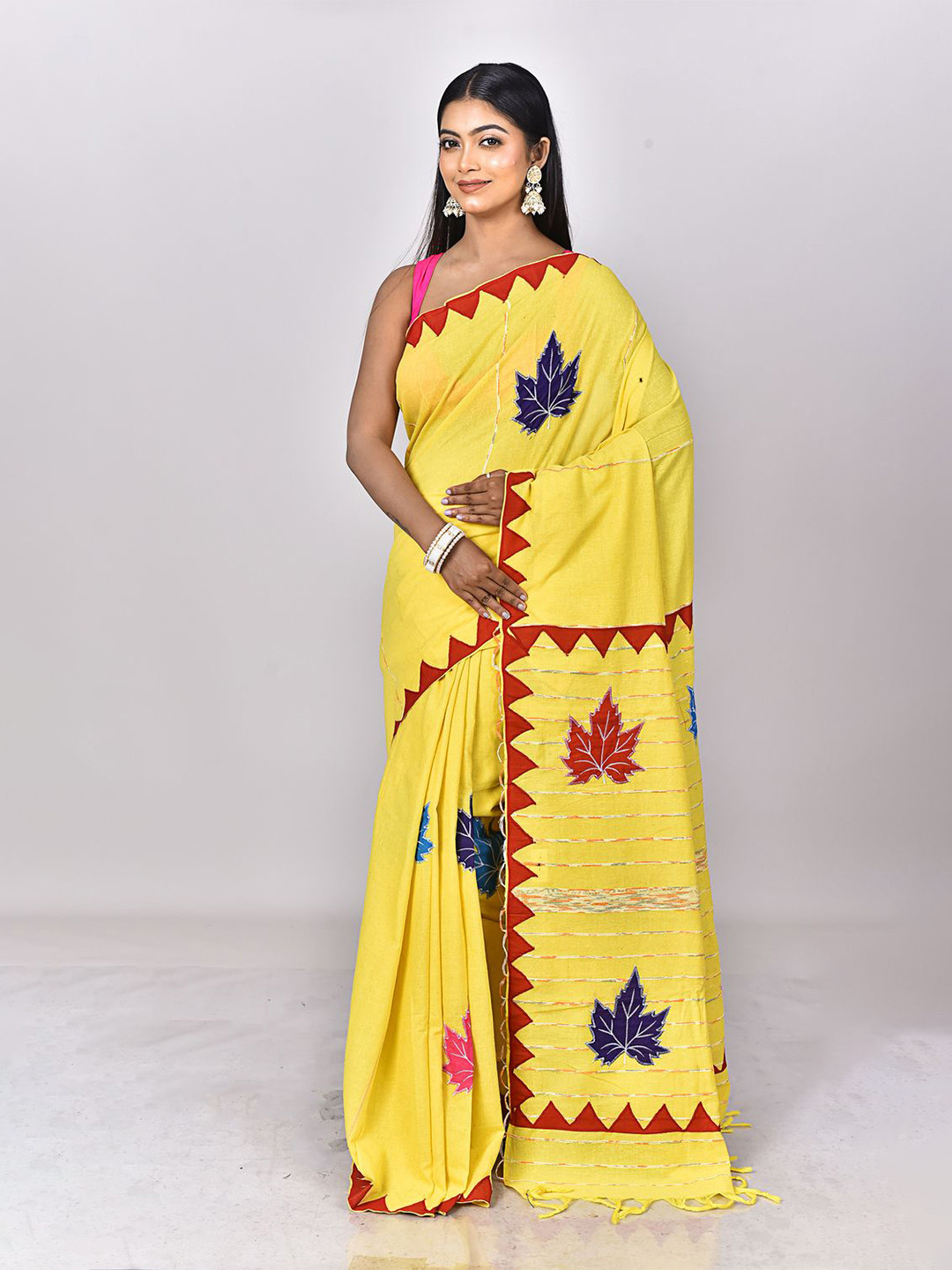 RAM SHYAM collection Patchwork Pure Cotton Saree