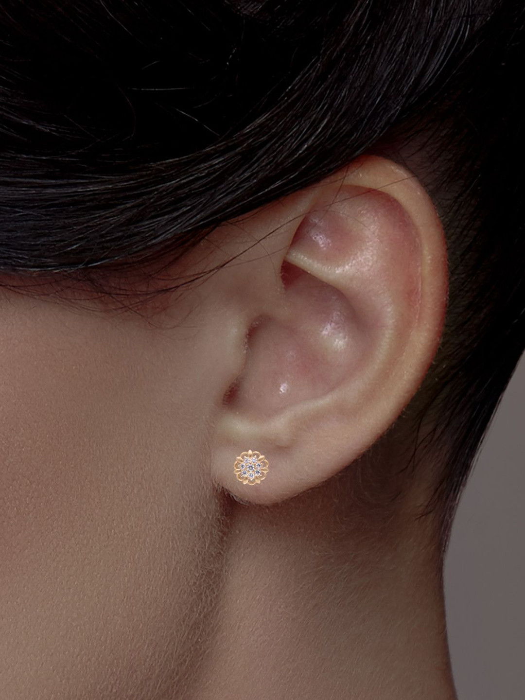 C KRISHNIAH CHETTY JEWELLERS PVT LTD 22 KT Rose Gold Timeless Bloom Stud Earrings - 5.33 g