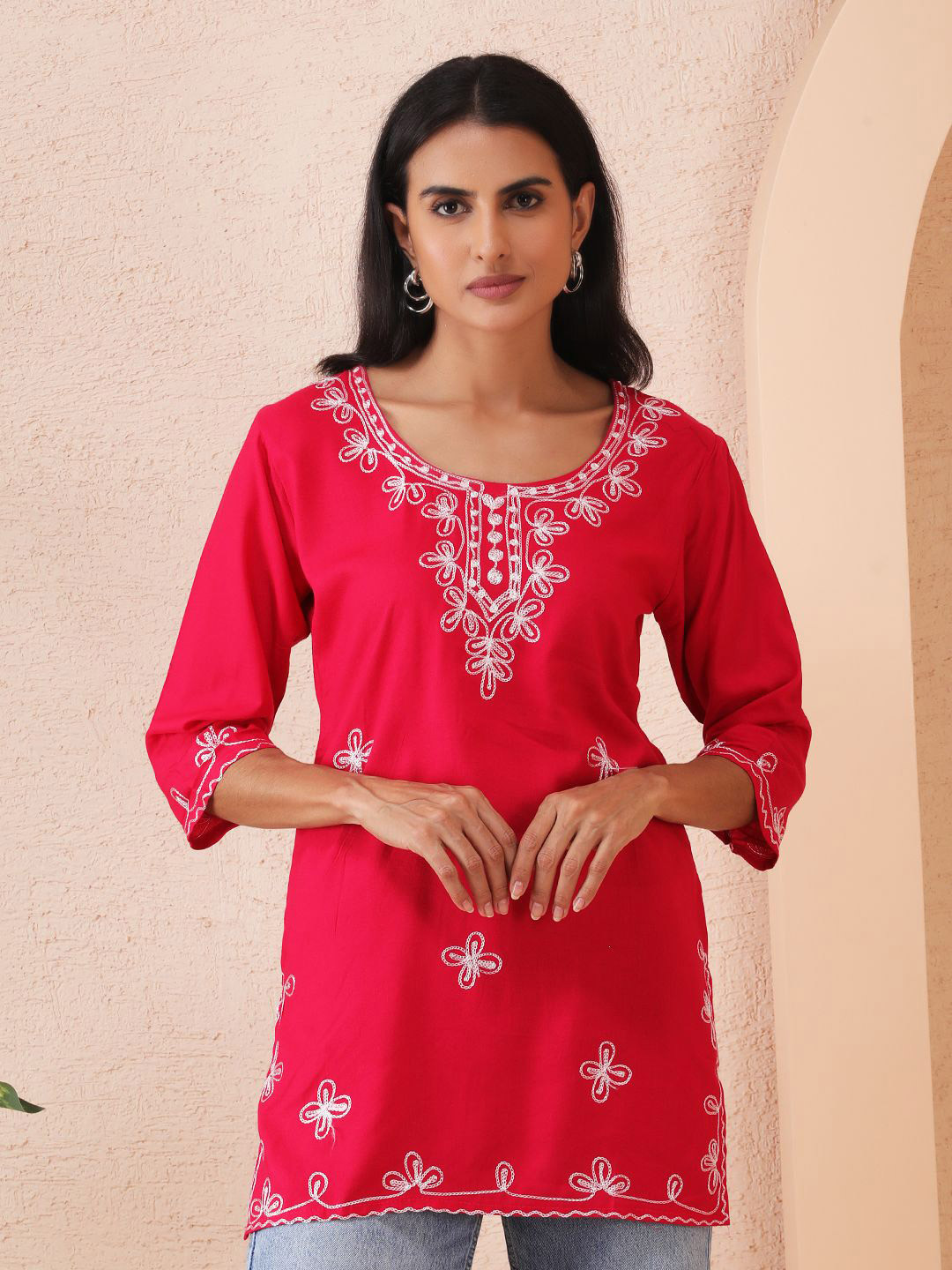 Sold For Style Ethnic Motifs Embroidered Pure Cotton Kurti