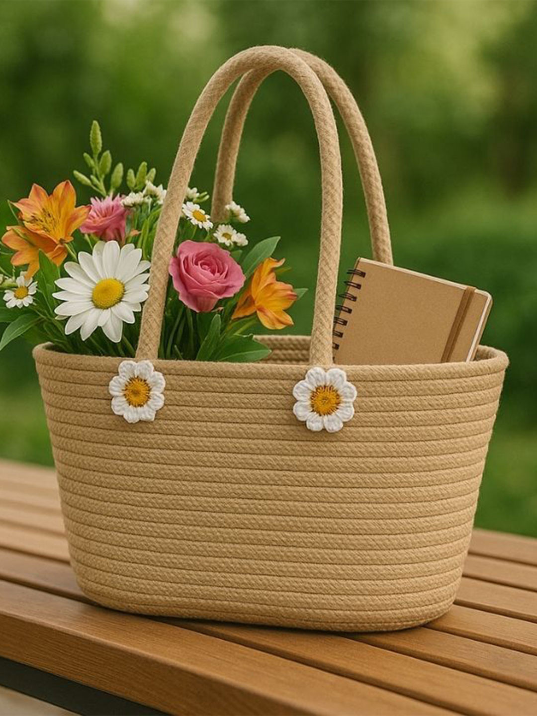 Textile and Beyond Women Textured Shopper Patchwork Tote Bag