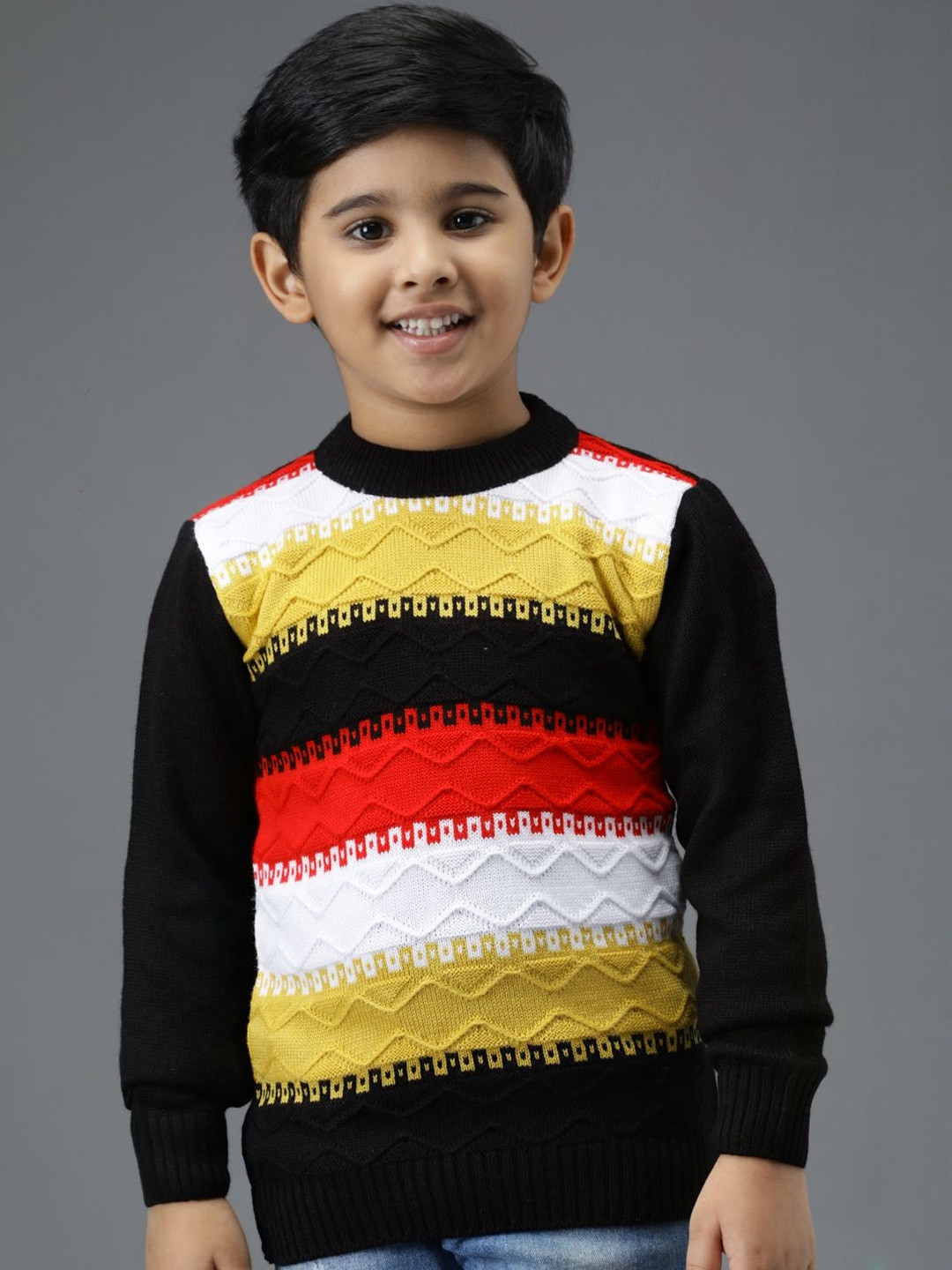 Anixa Boys Pack of 2 Printed Crew Neck Winter Sweater